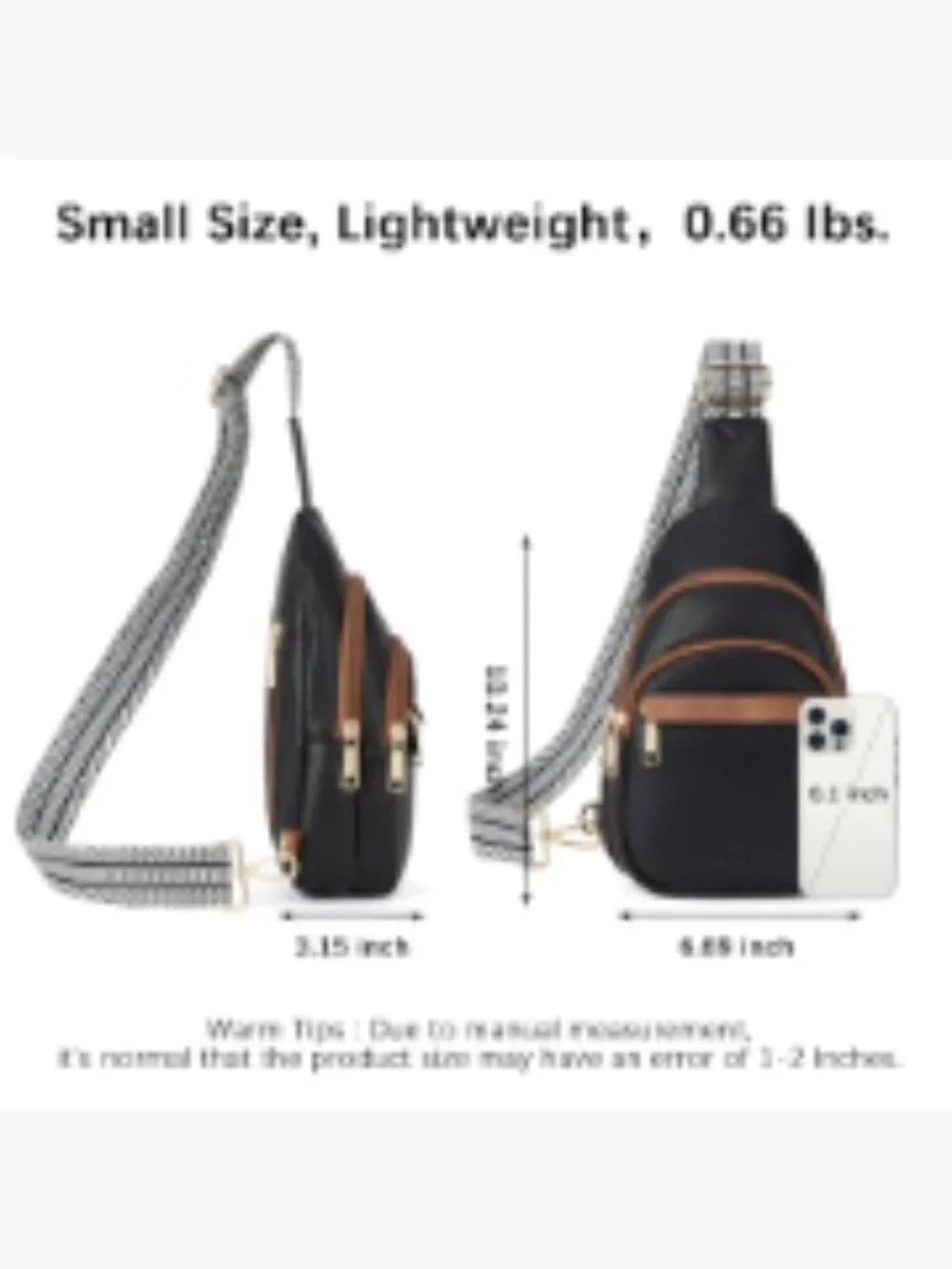 PU Leather Crossbody Sling Bag with RFID Blocking Pockets